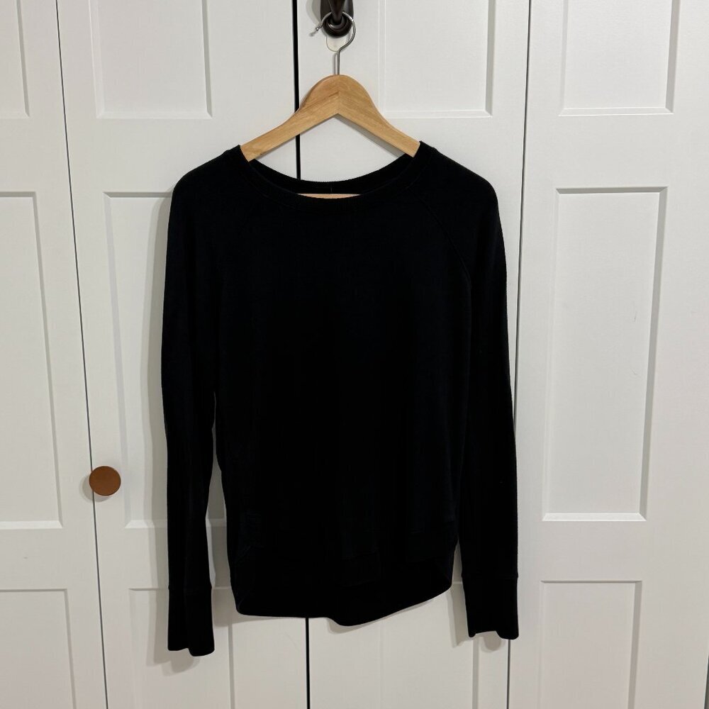 Athleta Black Modal Sweatshirt Top Crewneck Pullover Soft S